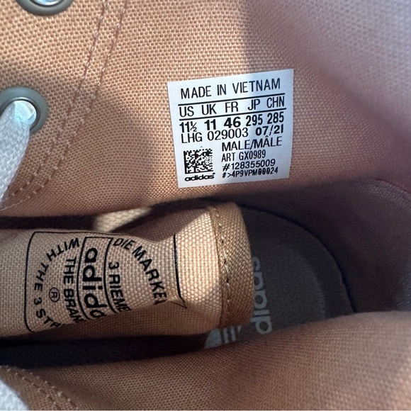 Adidas Men’s Nizza High-Top Sneakers in Pale Nude/Sand/Off White Sz 11.5 NIB - Picture 10 of 13